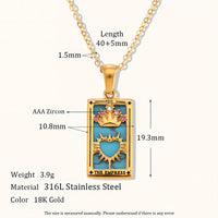 Thumbnail for 18K Gold Plated Stainless Steel Tarot Card Necklace - ArtGalleryZen