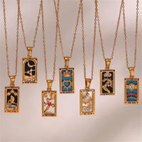 Thumbnail for 18K Gold Plated Stainless Steel Tarot Card Necklace - ArtGalleryZen