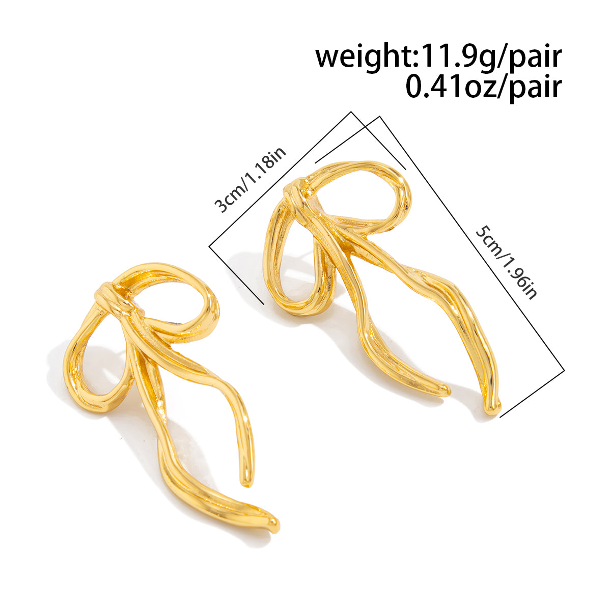 Elegant Ribbon Bowknot Stud Earrings