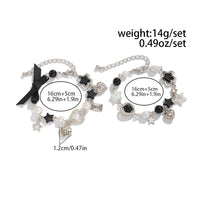 Thumbnail for 2 Pcs Strawberry Heart Letter Charm Pearl Star Chain Bracelet Set - ArtGalleryZen