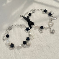 Thumbnail for 2 Pcs Strawberry Heart Letter Charm Pearl Star Chain Bracelet Set - ArtGalleryZen