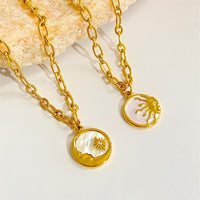Thumbnail for 24K Gold Plated Sol And Lune Celestial Necklace - ArtGalleryZen