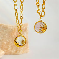 Thumbnail for 24K Gold Plated Sol And Lune Celestial Necklace - ArtGalleryZen