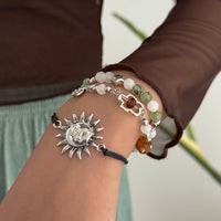 Thumbnail for 3 Pcs Boho Sun Mushroom Butterfly Charm Glass Beaded Bracelet Set - ArtGalleryZen