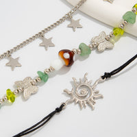Thumbnail for 3 Pcs Boho Sun Mushroom Star Charm Turquoise Stone Bracelet Set - ArtGalleryZen