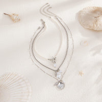 Thumbnail for 3 Pcs Toggle Clasp Irregular Pearl Shell Pendant Rope Chain Necklace Set - ArtGalleryZen