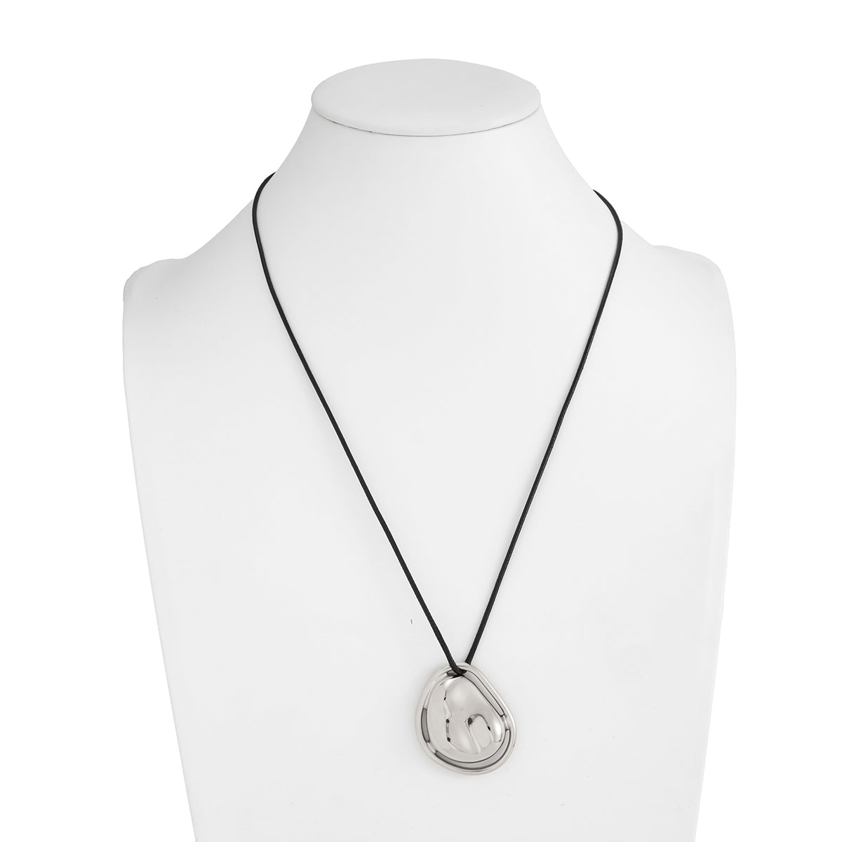Geometric Irregular Pendant Wax Cord String Necklace