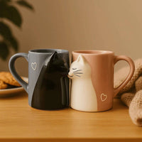 Thumbnail for 3D Kissing Cat Couple Ceramic Mug Set - ArtGalleryZen