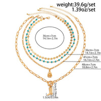 Thumbnail for 4 Pcs Toggle Clasp Boot Cowboy Hat Pendant Turquoise Chain Necklace - ArtGalleryZen