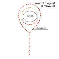 Thumbnail for Chic 2pcs Enamel Cherry Rhinestone Chain Y Necklace Set
