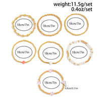 Thumbnail for Elegant 7pcs Star Cross Charm Pearl Beaded Chain Bracelet Set