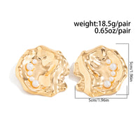 Thumbnail for Abstract Chunky Pearl Inlaid Shell Earrings