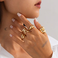 Thumbnail for 5 Pcs Abstract Irregular Waterdrop Ring Set - ArtGalleryZen
