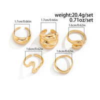 Thumbnail for 5 Pcs Abstract Irregular Waterdrop Ring Set - ArtGalleryZen
