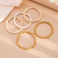 Thumbnail for 5 Pcs Heart Letter Polymer Clay Wood Beaded Mother's Day Bracelet Set - ArtGalleryZen