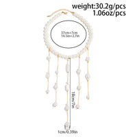 Thumbnail for Baroque Pearl Raindrop Tassel Choker Necklace