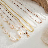Thumbnail for 6 Pcs Boho Shell Starfish Charm Seed Beaded Waist Chain Set - ArtGalleryZen