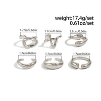 Thumbnail for 6 Pcs Minimalist Irregular Curved Ring Set - ArtGalleryZen