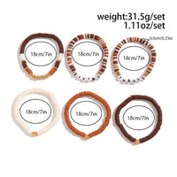 Thumbnail for 6 Pcs Thanksgiving Themed Polymer Clay Letter Beaded Stackable Bracelet Set - ArtGalleryZen