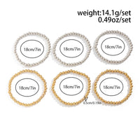 Thumbnail for 6 Pcs Two Tone Ball Chain Stackable Bracelet Set - ArtGalleryZen