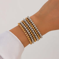 Thumbnail for 6 Pcs Two Tone Ball Chain Stackable Bracelet Set - ArtGalleryZen