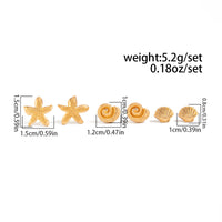 Thumbnail for Beach Style 3 Pairs Conch Shell Starfish Earrings Set