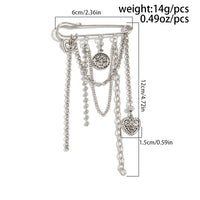 Thumbnail for Stylish Carved Round Disk Heart Tassel Trouser Pin