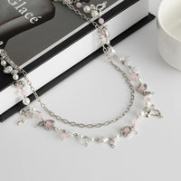 Thumbnail for Chic Layered Bowknot Charm Pearl Heart Glass Bead Trouser Chain