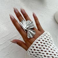 Thumbnail for Abstract Chunky Lotus Leaf Ring - ArtGalleryZen