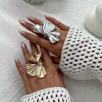 Thumbnail for Abstract Chunky Lotus Leaf Ring - ArtGalleryZen