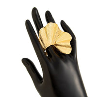 Thumbnail for Abstract Chunky Textured Lotus Leaf Ring - ArtGalleryZen