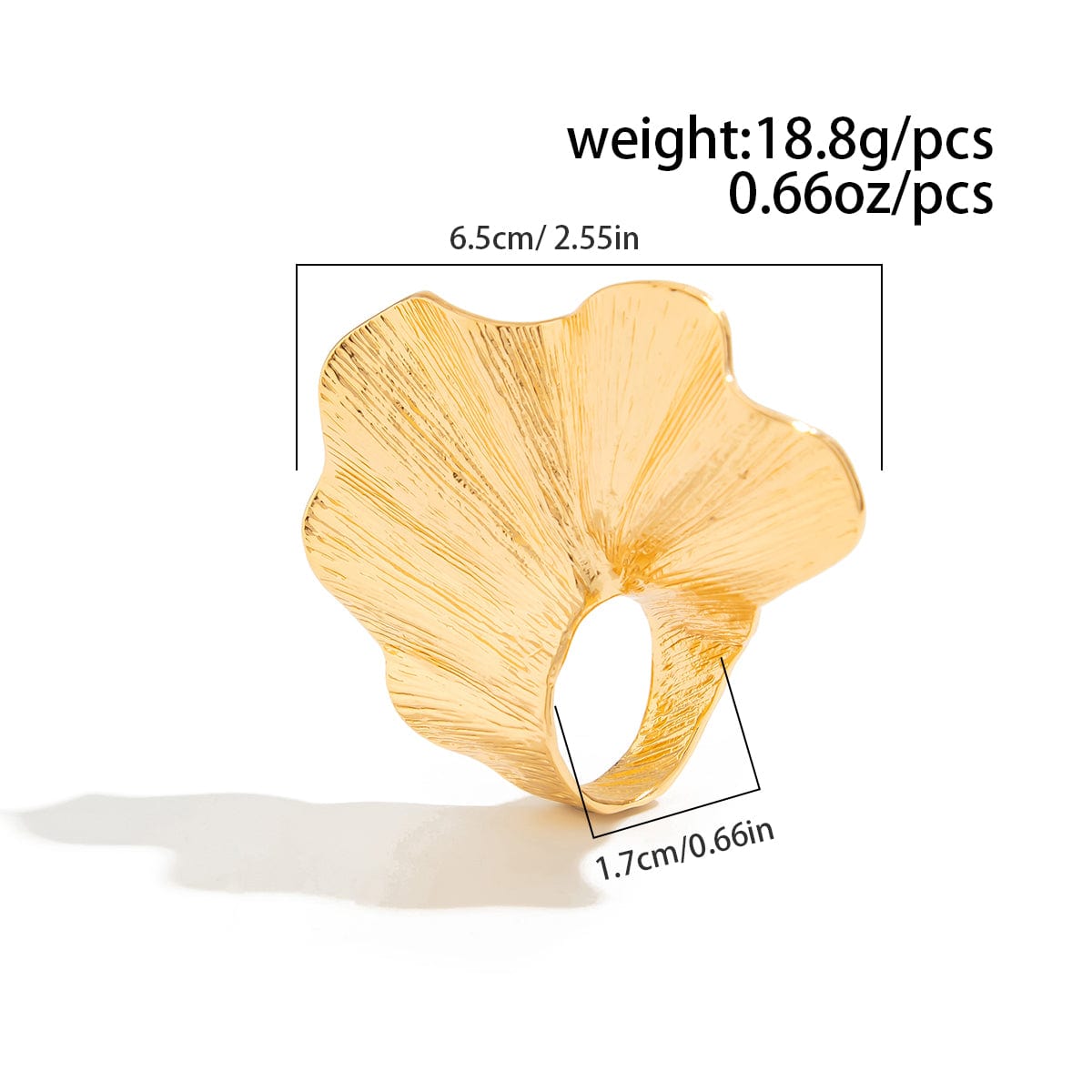 Abstract Chunky Textured Lotus Leaf Ring - ArtGalleryZen