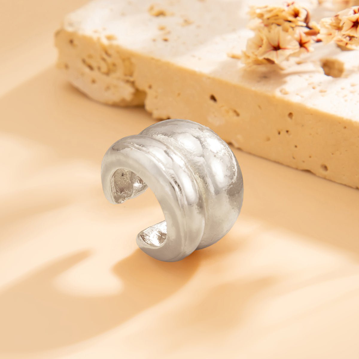 Abstract Chunky Waterdrop Ear Cuff Earring - ArtGalleryZen