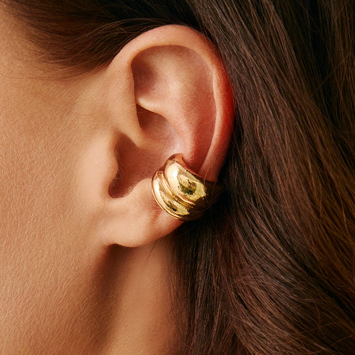Abstract Chunky Waterdrop Ear Cuff Earring - ArtGalleryZen