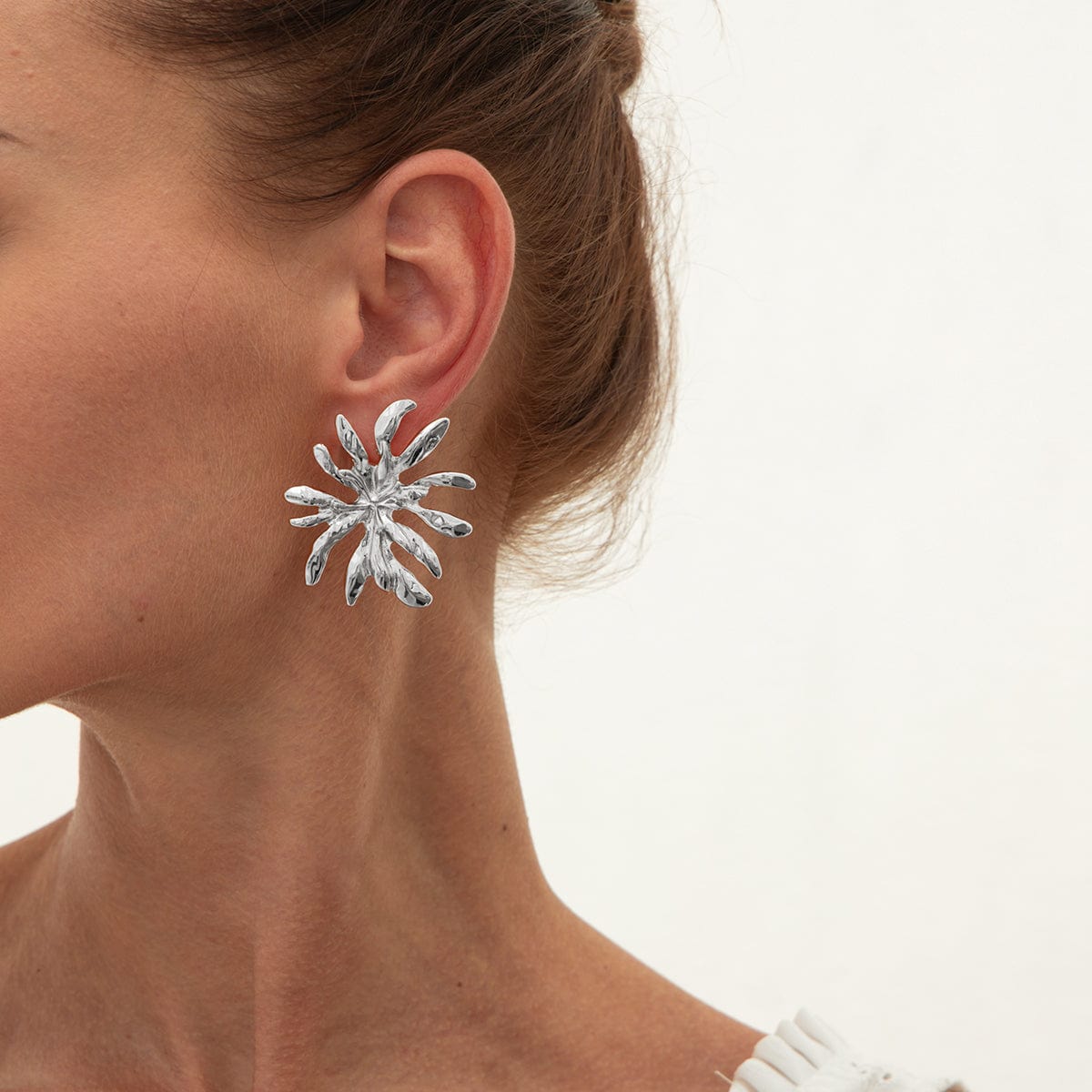 Abstract Gold Silver Plated Firework Earrings - ArtGalleryZen