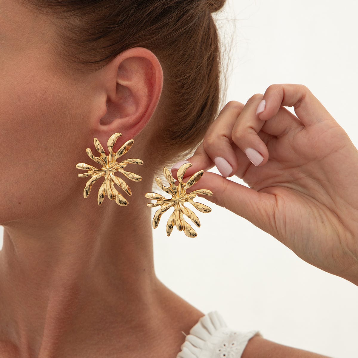 Abstract Gold Silver Plated Firework Earrings - ArtGalleryZen