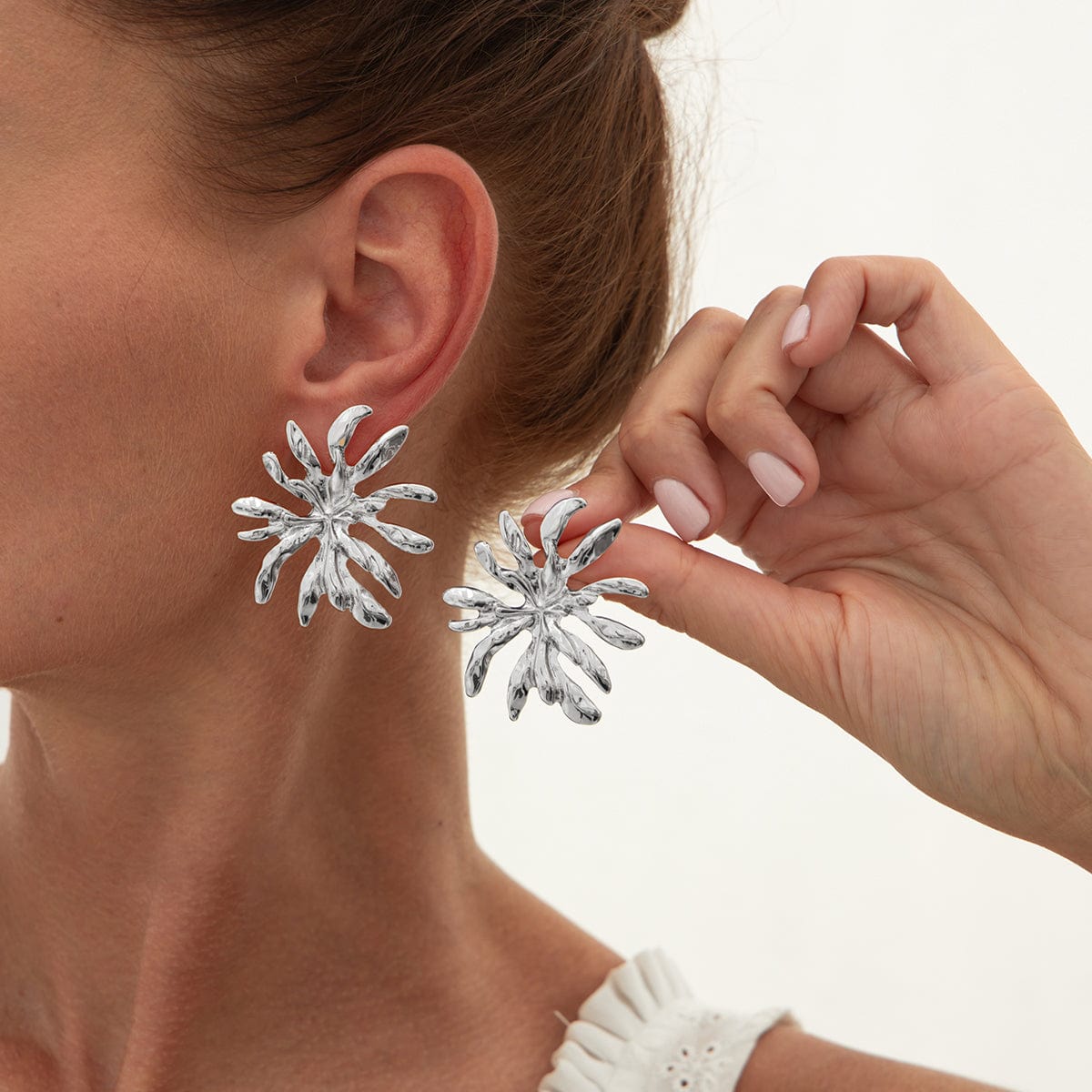 Abstract Gold Silver Plated Firework Earrings - ArtGalleryZen
