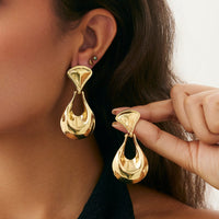 Thumbnail for Abstract Gold Silver Plated Waterdrop Dangle Earrings - ArtGalleryZen