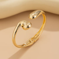 Thumbnail for Abstract Gold Silver Tone Asymmetric Waterdrop Bangle Bracelet - ArtGalleryZen