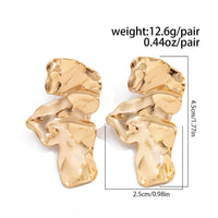 Thumbnail for Abstract Irregular Gold Silver Tone Petal Stud Earrings - ArtGalleryZen