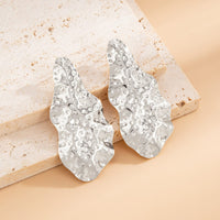 Thumbnail for Abstract Irregular Hammered Waterdrop Stud Earrings - ArtGalleryZen
