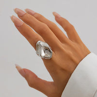 Thumbnail for Abstract Irregular Liquid Waterdrop Open Ring - ArtGalleryZen