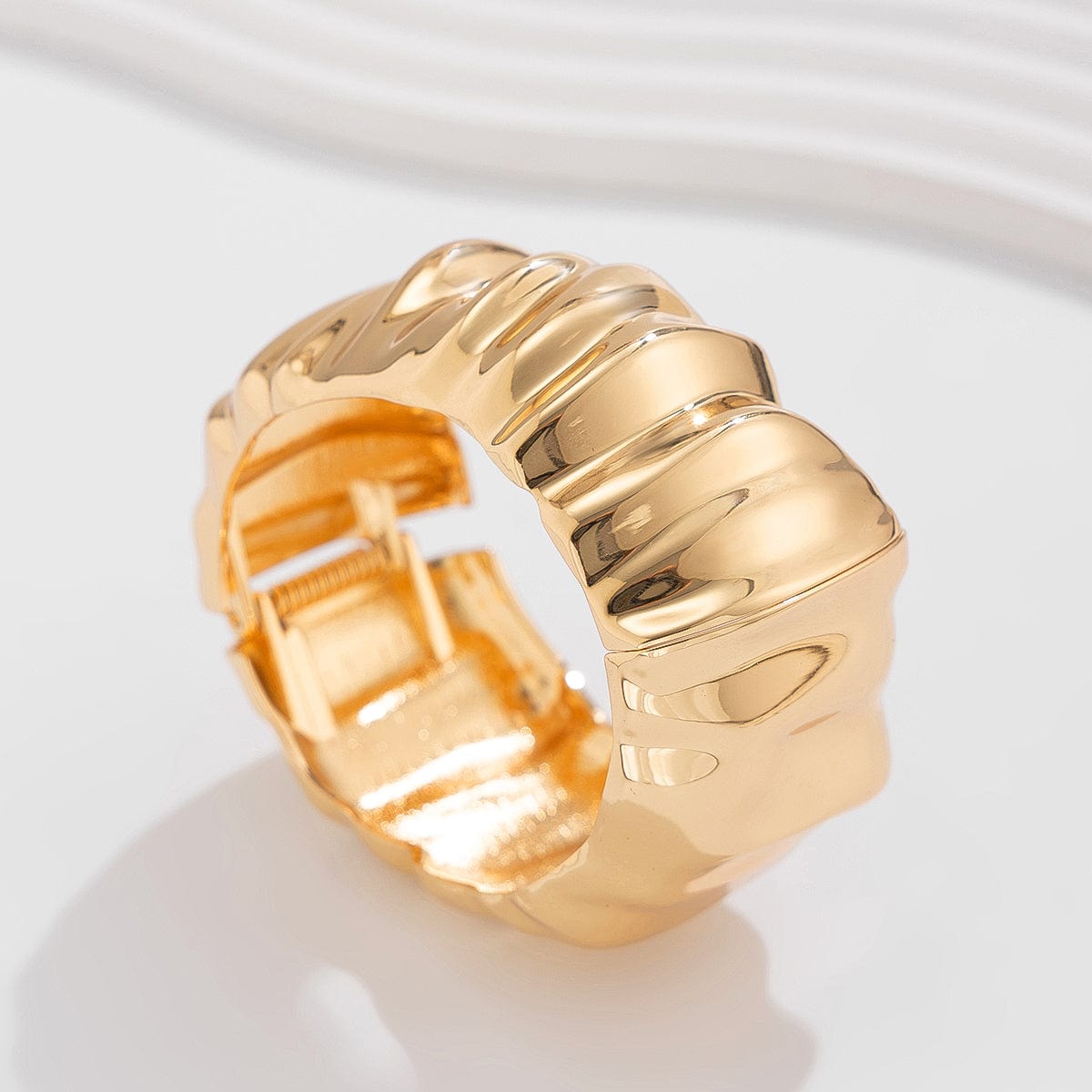 Abstract Pumpkin Pattern Wide Cuff Bangle Bracelet - ArtGalleryZen