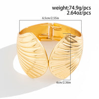 Thumbnail for Abstract Shell Shaped Wide Cuff Bangle Bracelet - ArtGalleryZen