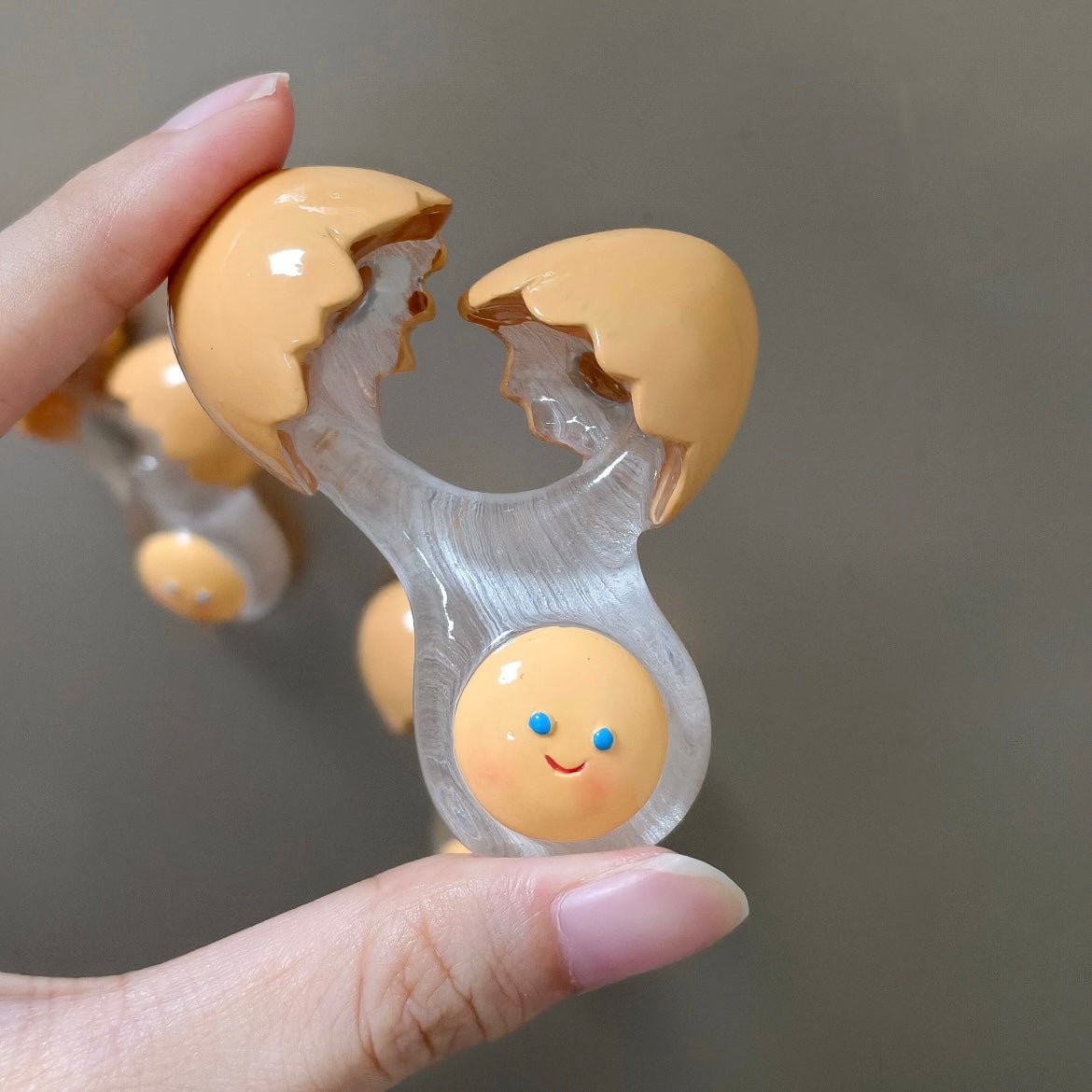 Adorable Smiling Broken Egg Fridge Magnet - ArtGalleryZen
