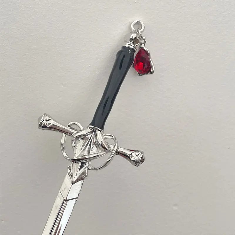 Ancient Style Crystal Pendant Sword Hair Fork Hair Pin - ArtGalleryZen