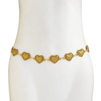 Thumbnail for Antique Gold Silver Tone Carved Heart Waist Chain - ArtGalleryZen