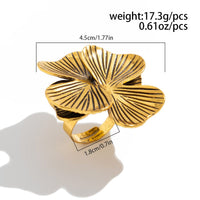 Thumbnail for Antique Gold Silver Tone Chunky Textured Flower Ring - ArtGalleryZen