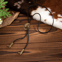 Thumbnail for Antique Gold Silver Tone Cowboy Hat Boots Charm PU String Y Necklace - ArtGalleryZen