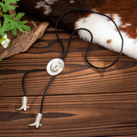 Thumbnail for Antique Gold Silver Tone Cowboy Hat Boots Charm PU String Y Necklace - ArtGalleryZen